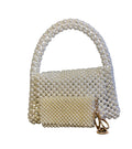 Beads purse with card holder white